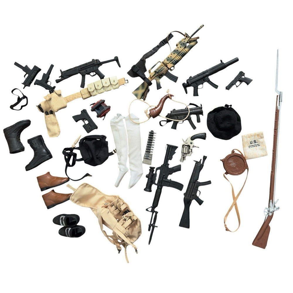 Lot of Accessories Weapons Ammo Belt‎ Boots For 12" Soldier 1:6 Scale